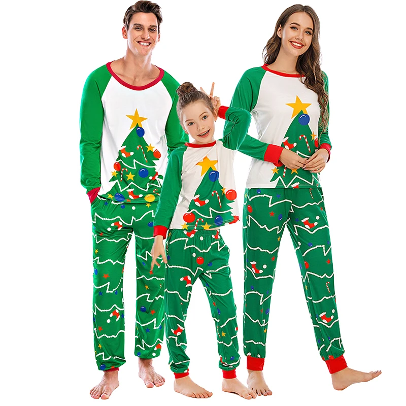 Cute Boys Girls Sleepwear Kids PJs Men Women 2 Pieces Pants Set Family Matching Print Christmas breathable Pajamas pyjamas