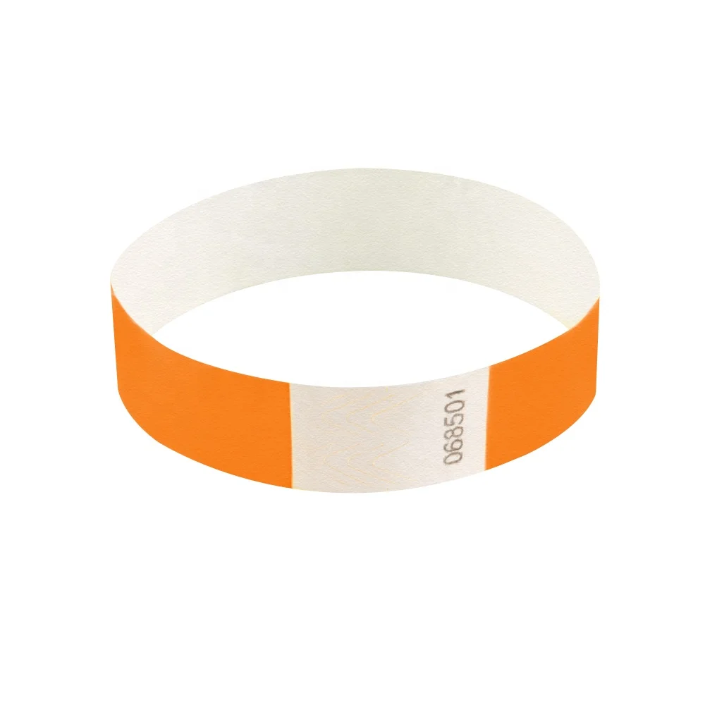 19x250mm Paper Bracelet  3/4 inch Solid Color Tear Proof Disposable Printable Wristband for Event  New year Admission ID