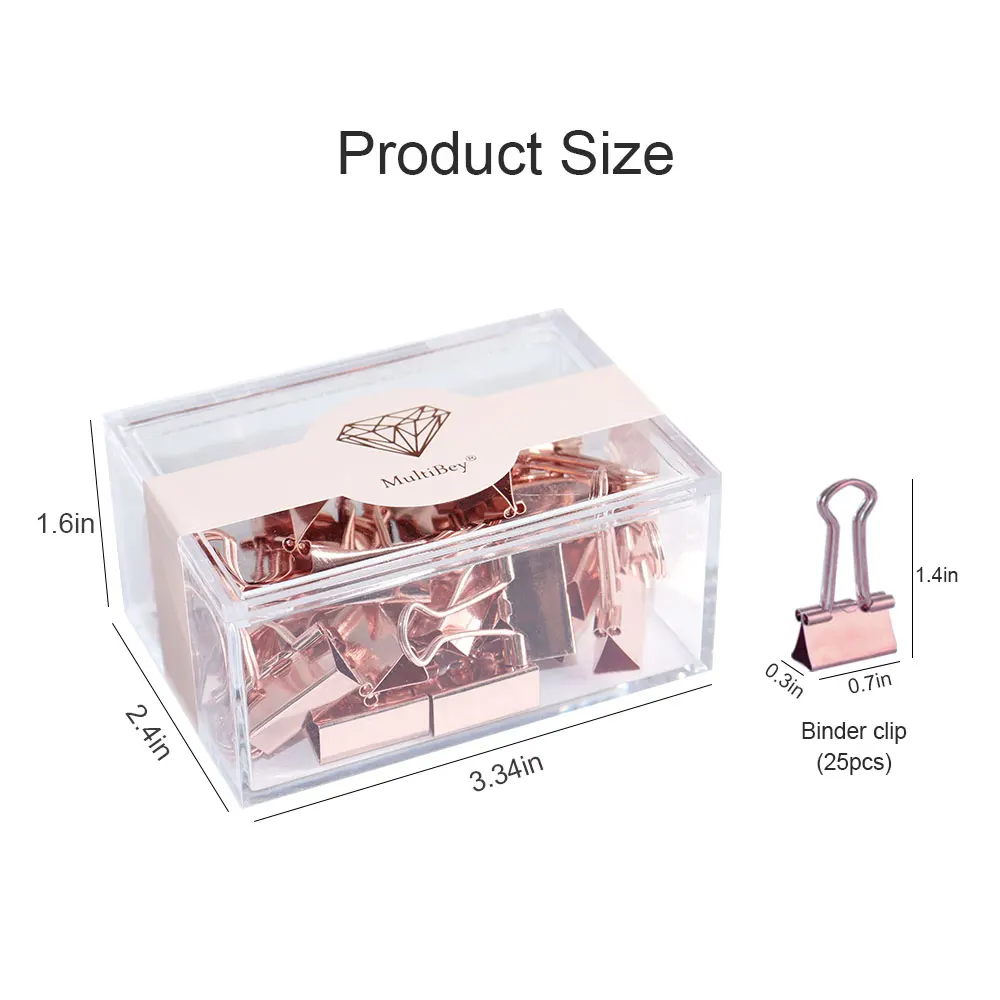 Металлические зажимы для связывания из розового золота 19 мм