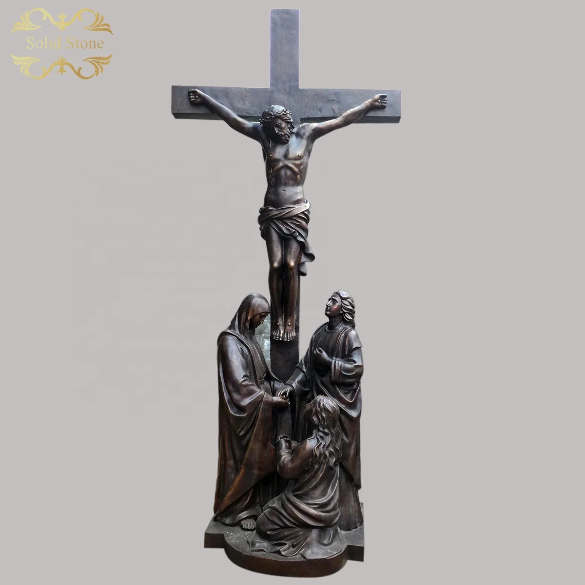 factory direct price Custom design exquisite large size religious Crucifix cross copper sculpture