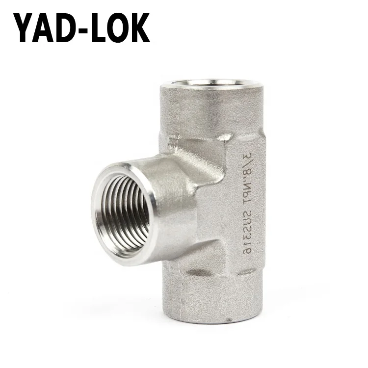 YAD-LOK Factory Customized Carbon Reducing Threaded Tee Npt Pipe Fitting