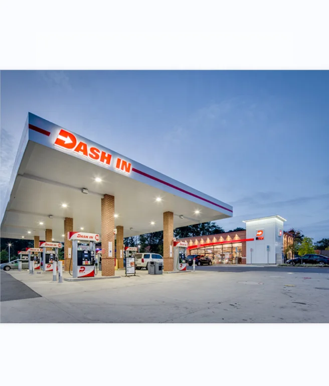 Good quality gas station steel structure for petrol station canopy construction