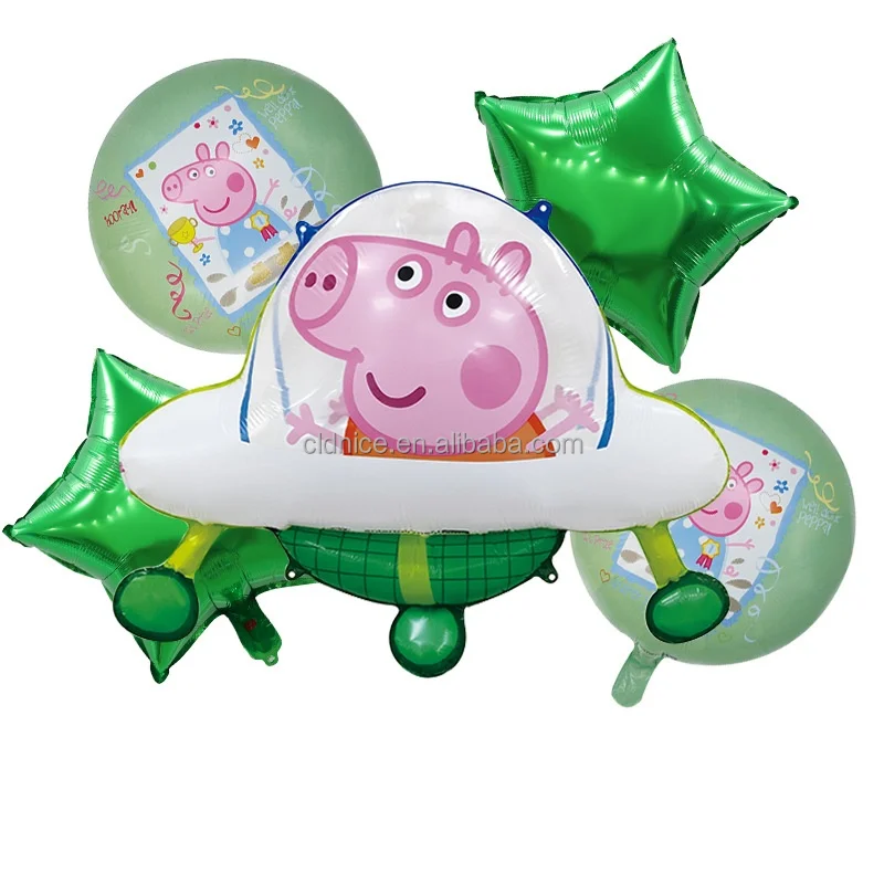Nice Genuine Peppa-Pig George Balloon 5 Piece Package Aluminum Foil Balloon For Baby Birthday Party Decoration