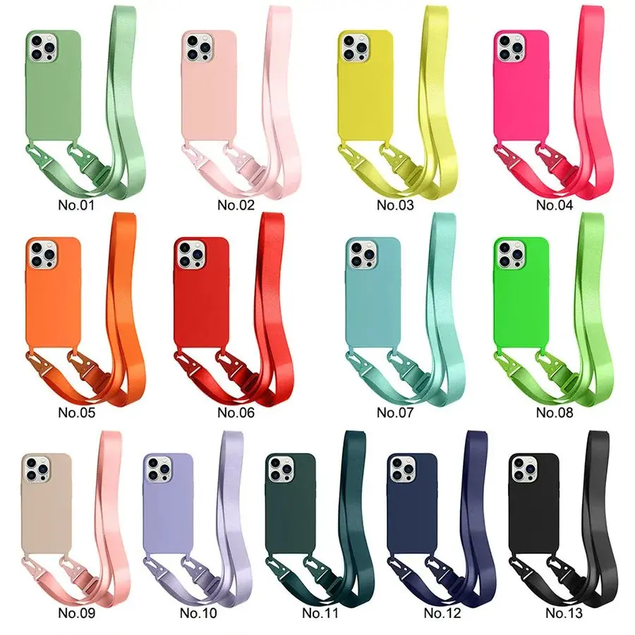 Soft Silicone Necklace Lanyard Crossbody phone case with crossbody strap for phone case vivo phone 11 pro14 Pro Max