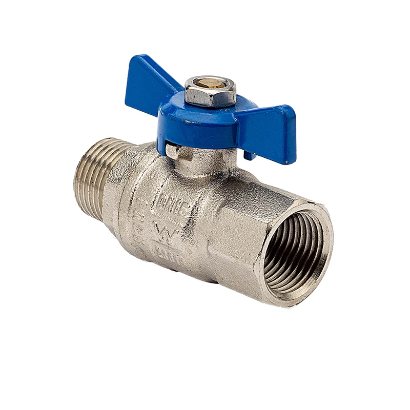 High Quality Blue Aluminium Butterfly Handle Pn 25 Dn15 With Nickle Plating Brass Ball Valve Multi Size Ball Valve