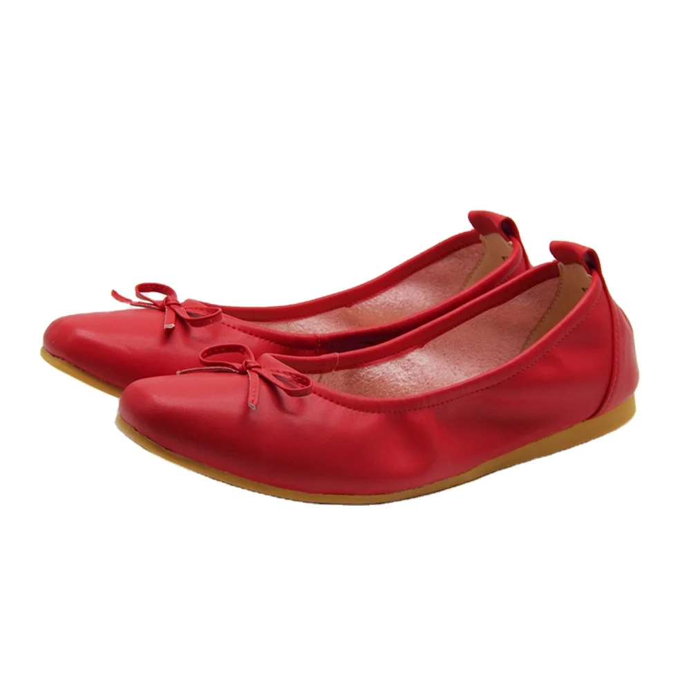 Ballerina Flats Slip-on Shoes SOFIT ALWAYS COMFORT in Red. Fashion Microfiber for Girl and Women Mixed Colors SPM160RD Rubber.