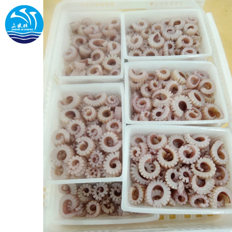 Manufacturer High Quality Giant  Squid Pineapple Cut Cooked Squid Flower 40% Glazing Gigas Squid Flower