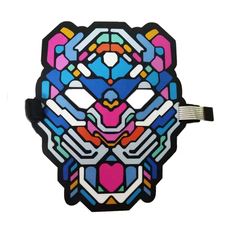 Halloween LED Flashing Sound Reactive Mask Glow Luminous Rave Party Mask for Promotional gift