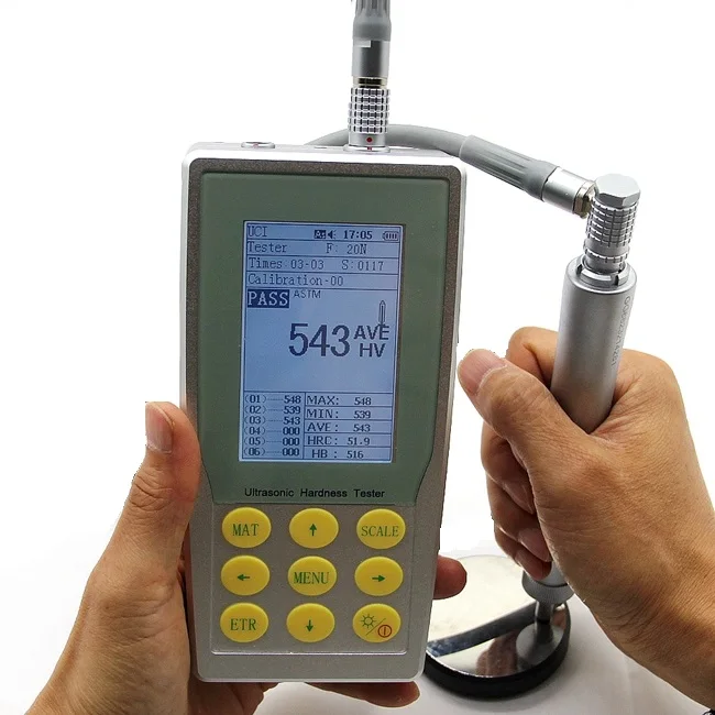 HUH-5E Handheld Motorized probe diamond angle 136degree UCI Multiple ranges Ultrasonic Hardness Tester
