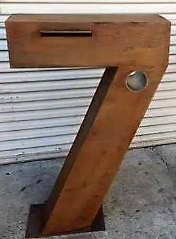 Laser cut outdoor large sculptural metal corten lettering for mail box