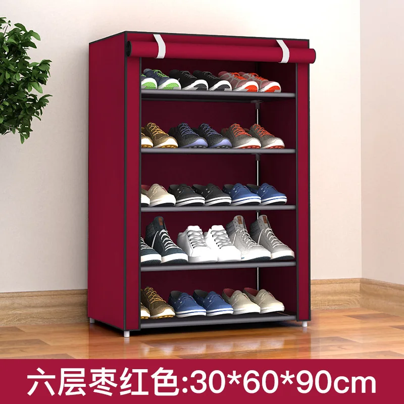Multi-Layer Tiny Free Standing Shoe Shelf Dustproof Shoe Cabinet Simple Shoes Storage Rack For School Dormitory