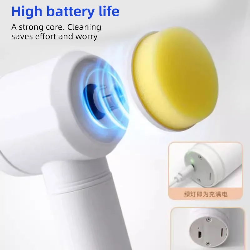 Cleaning Electric Spin Scrubber Scrub Kitchen Cleaning Tool USB 5 in 1 Handheld Bathtub Brush Electric Brush to Clean Sink