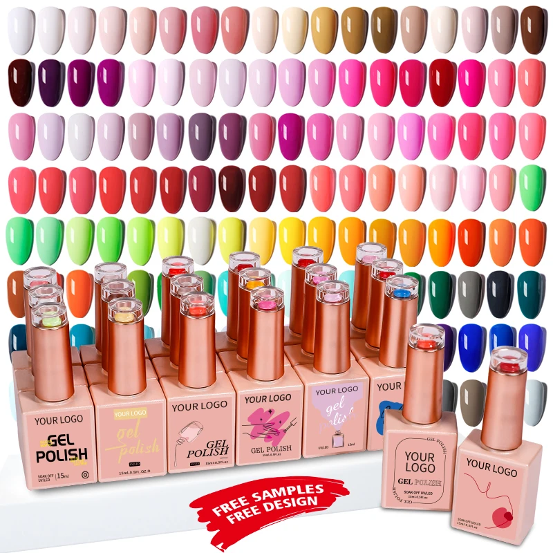 Custom logo OEM 144 Neon colors Kit Gel Nail Polish Soak Off Private Label Gel Polish Set Bottle and Packaging Gel Polish Set