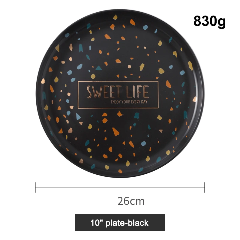 Hot selling colorful spots round ceramic dish plates porcelain plate high quality ceramic plates for restaurant