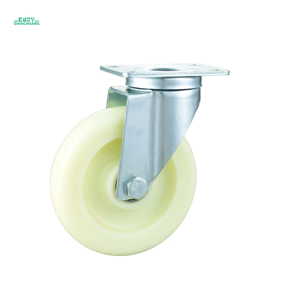 Бесшумные сверхмощные колесики, 4 дюйма, белые, полипропиленовые, промышленные колесики