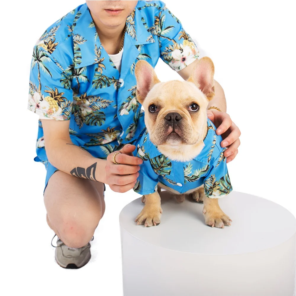 Factory Direct Custom OEM Available Printed Dog Shirt Summer Cool Breathable Hawaii Style Floral Pet Clothes