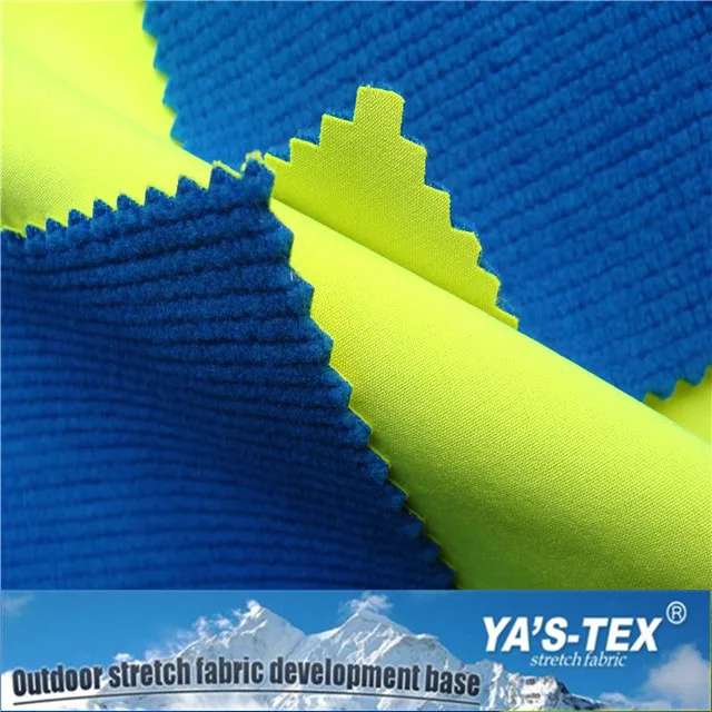 
Polyester spandex laminated TPU bonded polar fleece soft shell fabric for Jacket 