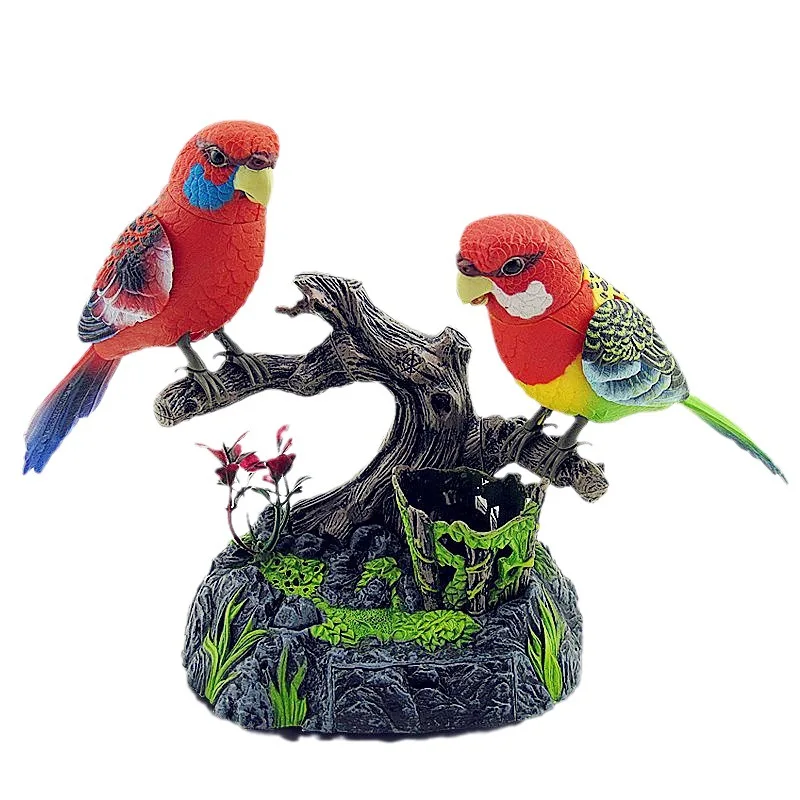 Voice Control Parrot Learn to Speak Recording Birds Fake Tree Toy