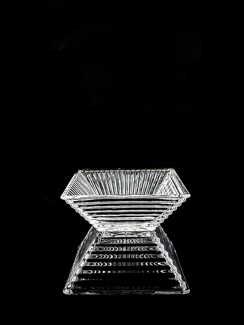 New Modern Candy Box  Patterned Multifunctional Clear Candy Ice Cream Salad Dessert Crystal Glass Bowl