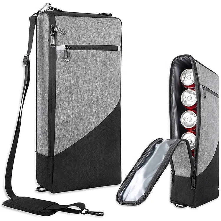 Golf Cooler Bag Insulated 6 Pack Can 2 Bottle Wine Coolers Soft Golf Cooler Bag with Adjustable Shoulder Strap