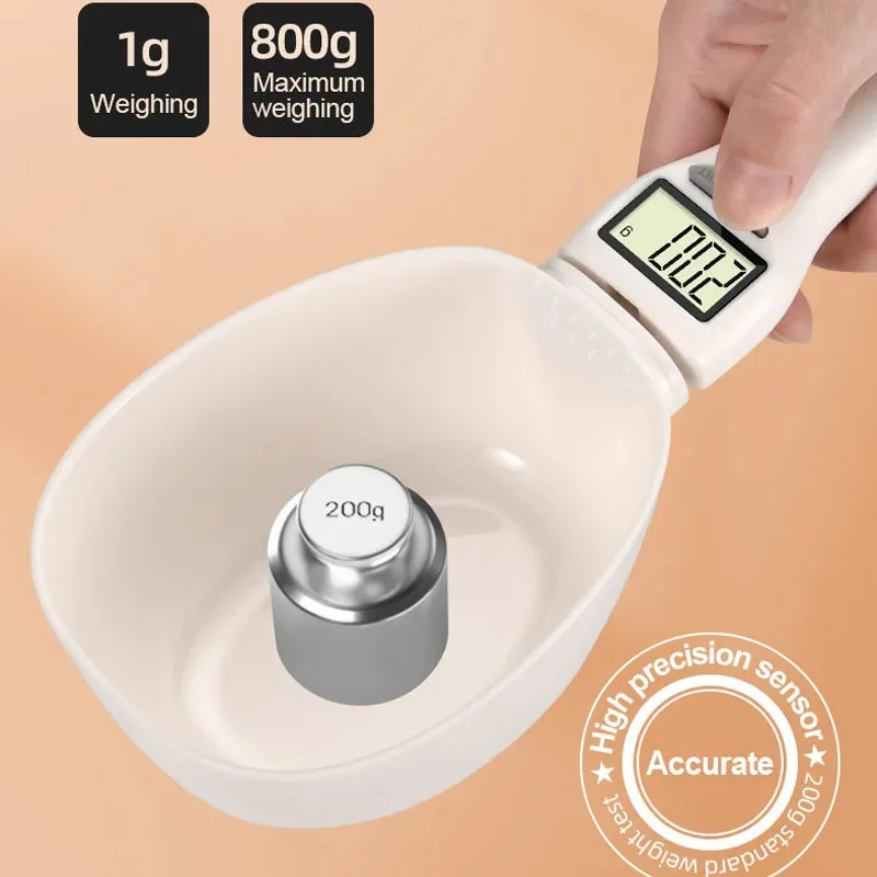 LCD High Accuracy Electronic  Digital Scale 800g 1g Pet Spoon Scale Food Measuring Weighing Spoon Scale