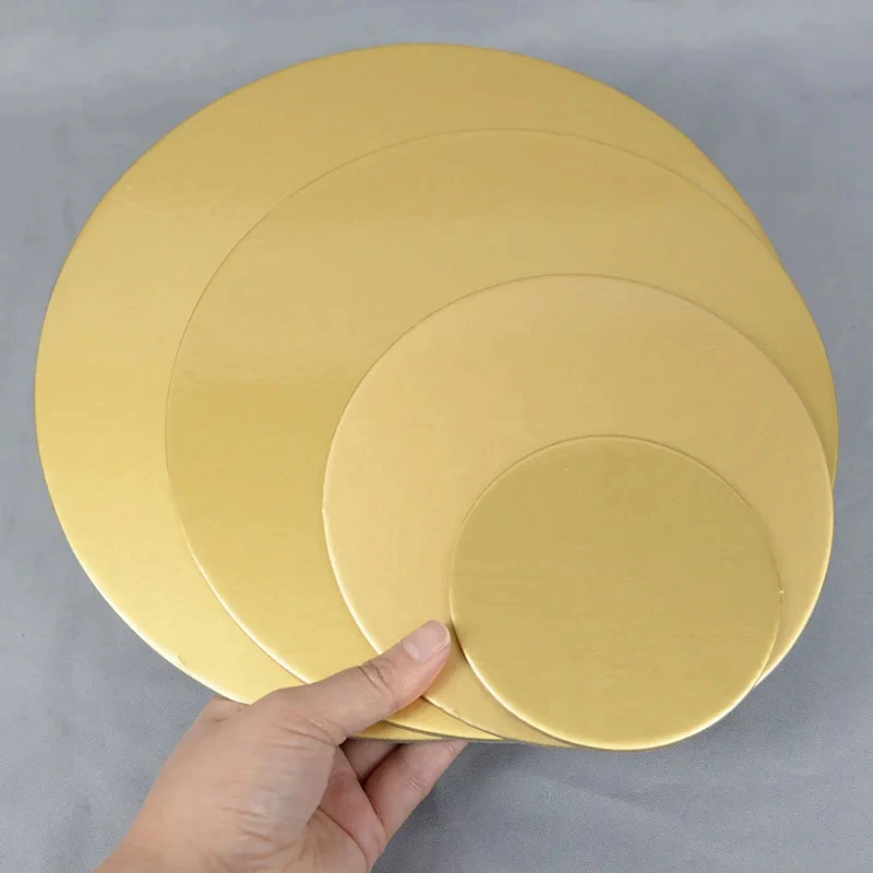 Disposable Diameter 12cm 16cm 18cm 20cm Golden Round Cake Board Circle Cardboard Base