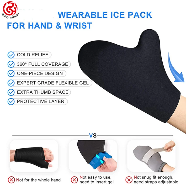 Hot And Cold Therapy Reusable Arthritis Ice Pack Gloves Finger Compression Gel Ice Glove