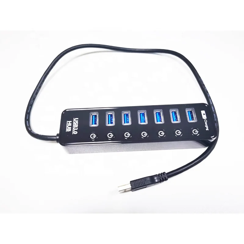 7 Ports USB High-Speed 3.0 Hub powered hub 3.0 5Gbps 7Port With 7 Power Switches splitter  for pc laptop Smart charging individu