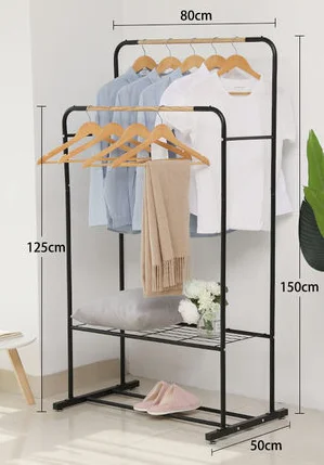 Garment Clothes Rack Hang Clothes Rack Small Clothes Rack Raw Steel 2 Pcs in a Box Black White or as Your Requirement 10-40 Inch