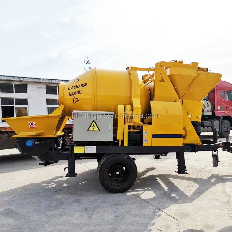 High quality self loading mixer pump mini portable mobile trailer concrete mixer pump c concrete pump for sale in uae