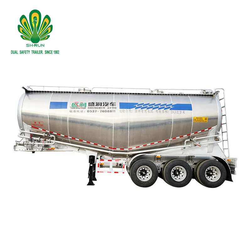 3 Axles 36 cbm V-shape Aluminum alloy Cement Tanker trailer single compartment