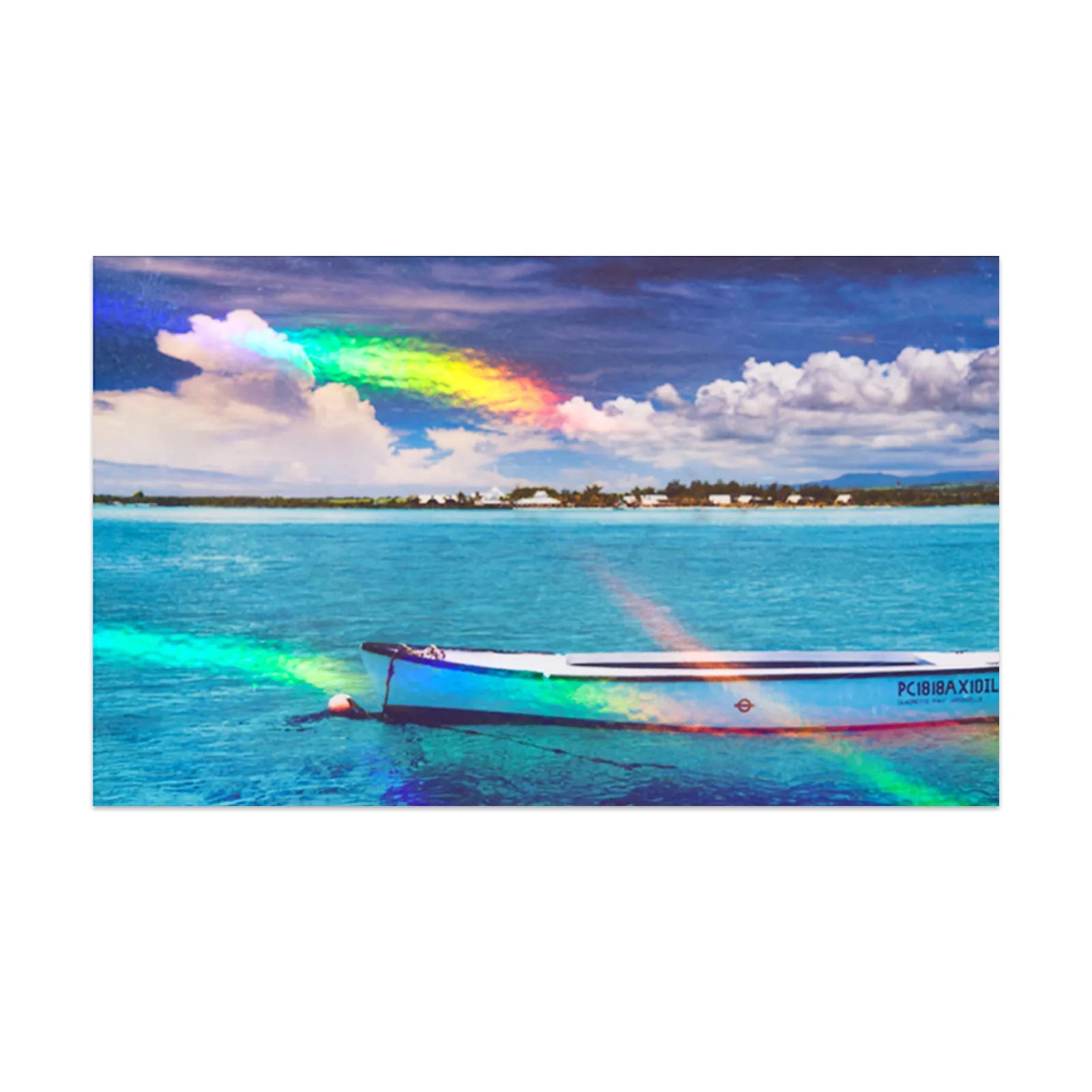 50 Sheets PVC A4 Holographic Overlay Film Self-Adhesive Rainbow Laminating Vinyl Sticker Cold Sheets For Packaging DIY Card