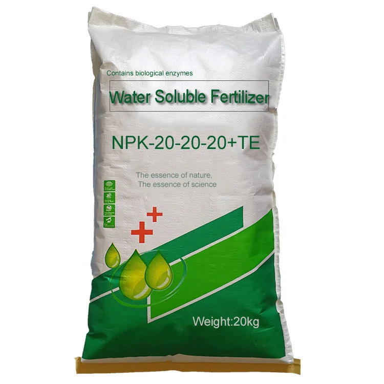 NPK Water Soluble Fertilizer Granular Compoud Fertilizer NPK-20-20-20+TE For Vegetables Fruit.