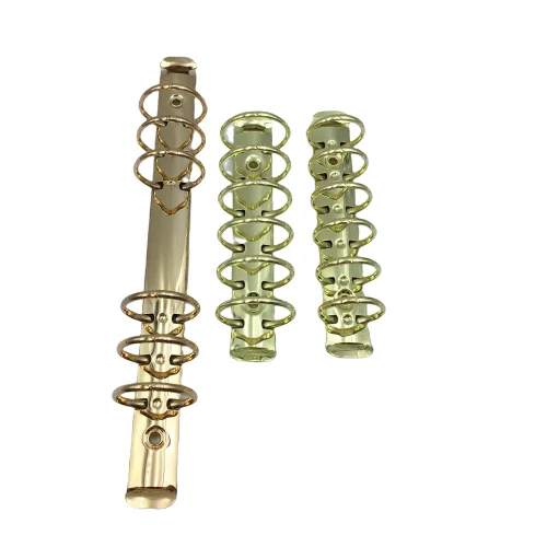 6 ring gold metal binder Custom A4 size A5 A6 hardware metal 6 ring binder mechanism gold for folder