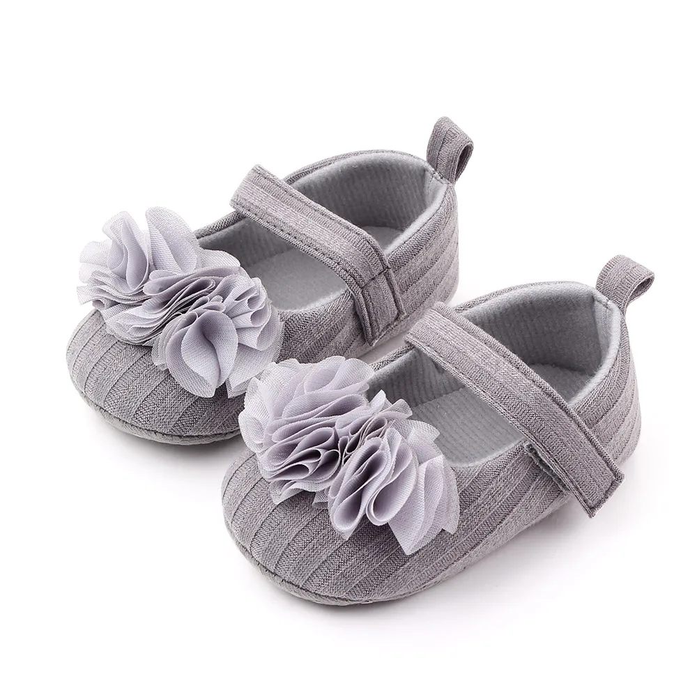 New Beautiful Floral Baby Shoes Girl  Crochet Mary Jane Slippers Infant Shoes Soft Sole First Walking Shoes