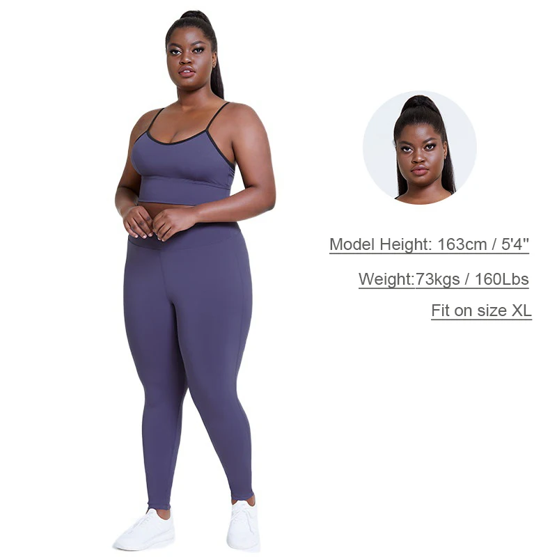 2021 Plus Size Athletic Wear Women Sports Bra Legging Set Yoga Fitness Outfit Clothing L-4XL