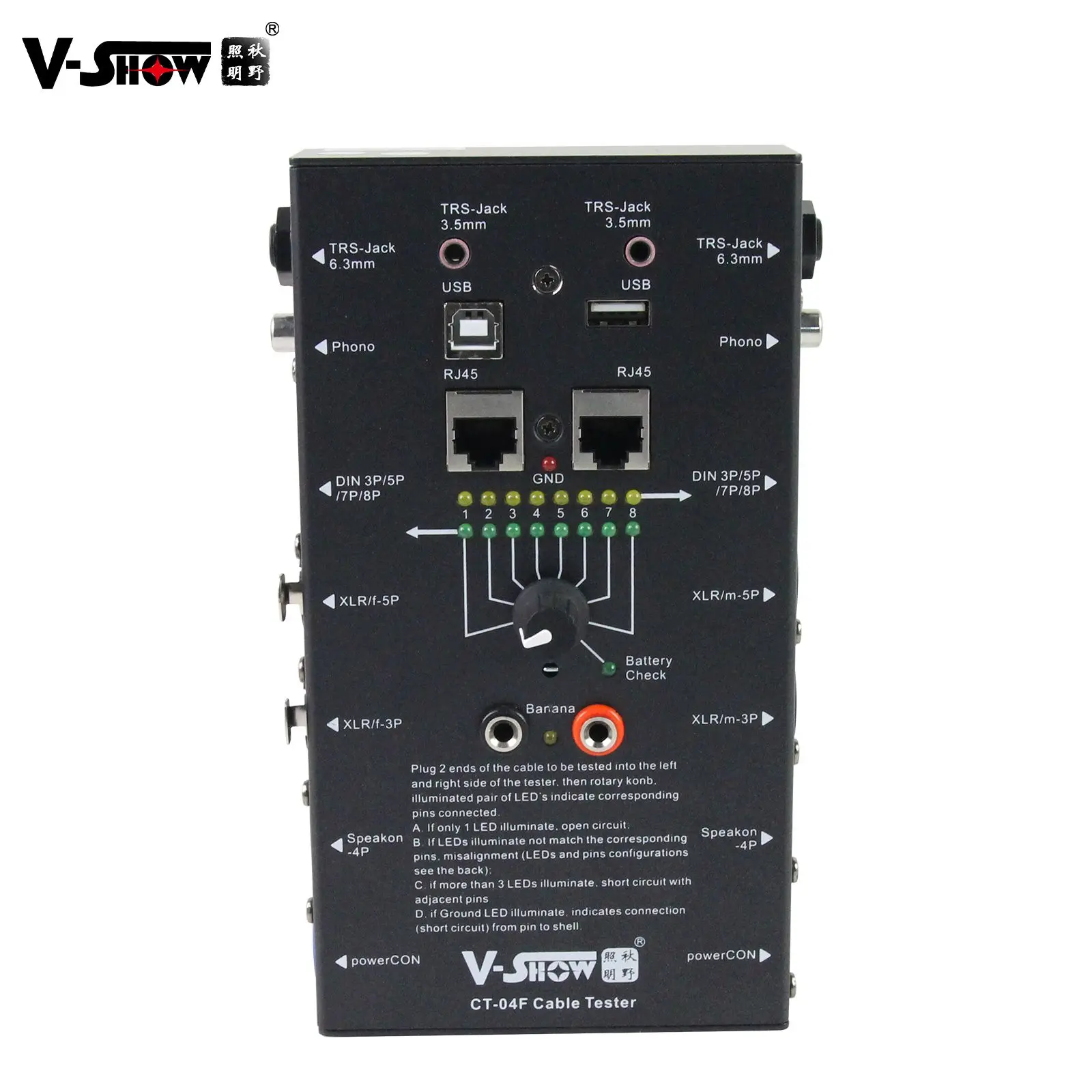 VSHOW CT04 Network Tester Line Gauge Wire Cable Tester not include Battery Powered