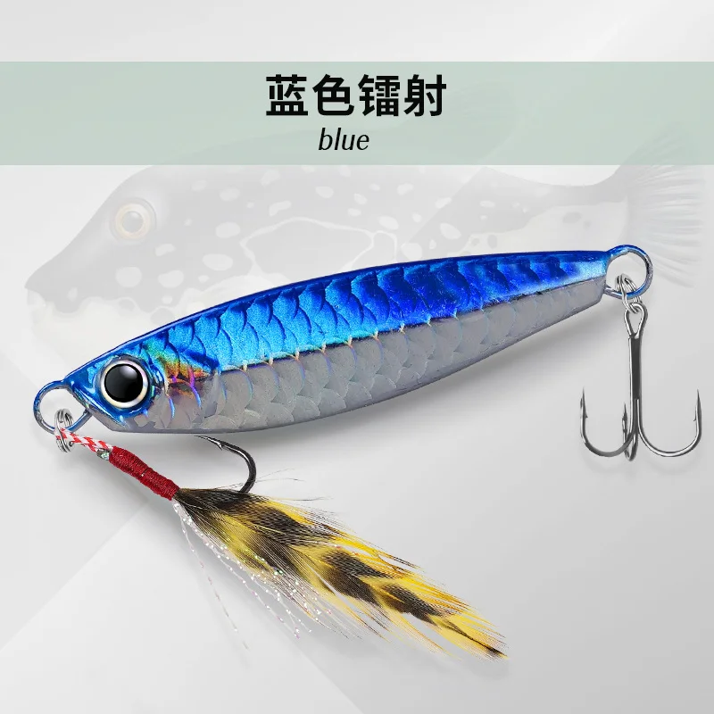 2024 Hot selling 7g 10g 15g 20g 25g 30g Lead Fishing Baits Metal Jig Lure Luminous Fishing Lure Hard Slow Jigbait Lure