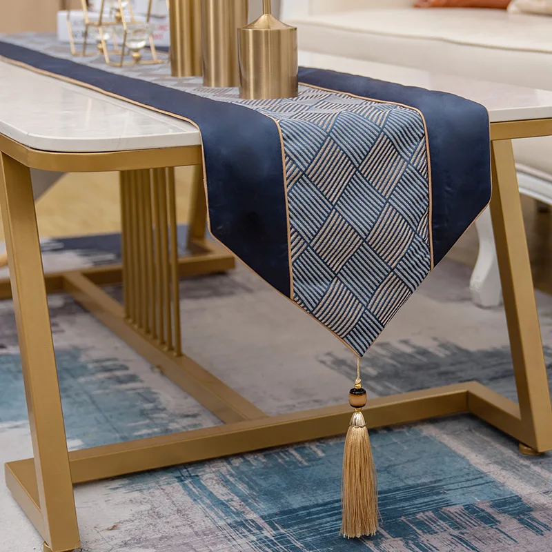 American Dining Table Table Runner Light Luxury Modern Minimalist Corrugated Washable Table Runner