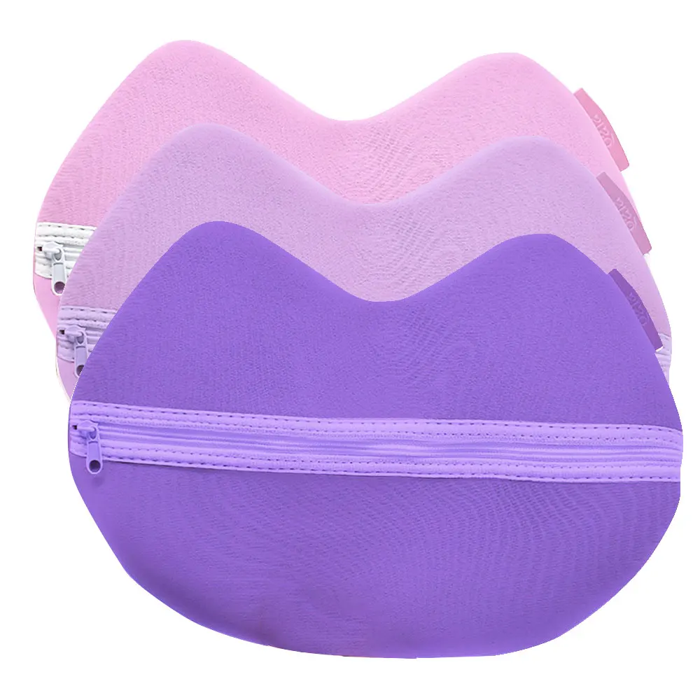 Custom logo printing pink eco friendly neoprene organizer make up pouch bag mini travel cosmetic bags plastic makeup bag