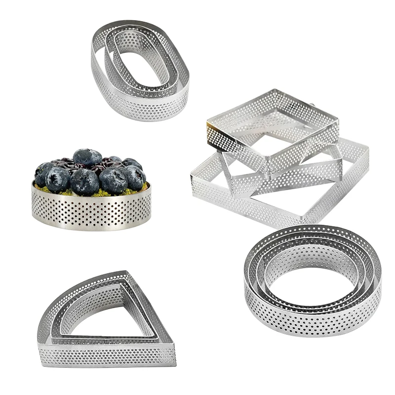 Pastry Perforated Tart Ring Mold High Quality Stainless Steel 304 Cake Tools,cake Tools Pastry Baking Moulds Kitchen All-season
