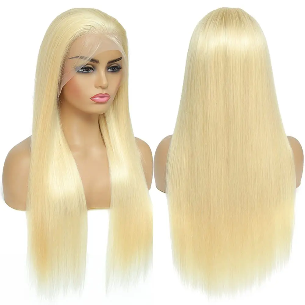 ready to ship 40Inch Virgin Hair Blonde 613 13x6 Deep Wave Full HD Transparent Lace Frontal Wig Raw Human Hair with Baby Hair