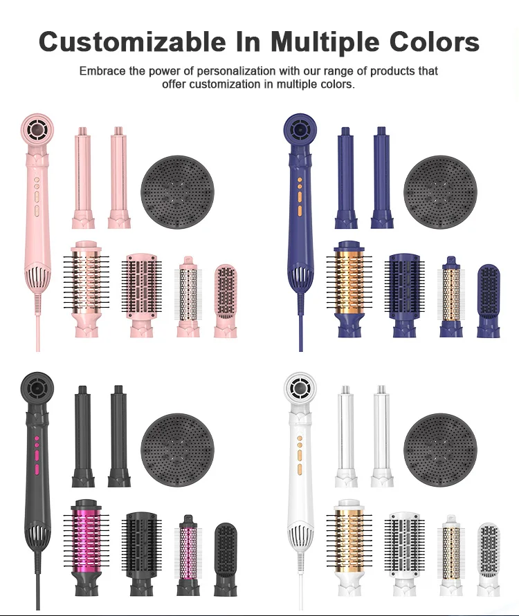 Five Plus 110000 Rpm 7 6 5 in 1 Auto Wrap Multi Hair Styler Wholesale Strong Cold Hot Air Brush Comb High Speed Hair Blow Dryer