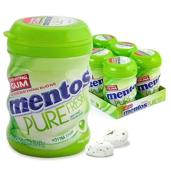 MENT0S CHEWING GUM PURE FRESH LIME TUB 61.25G
