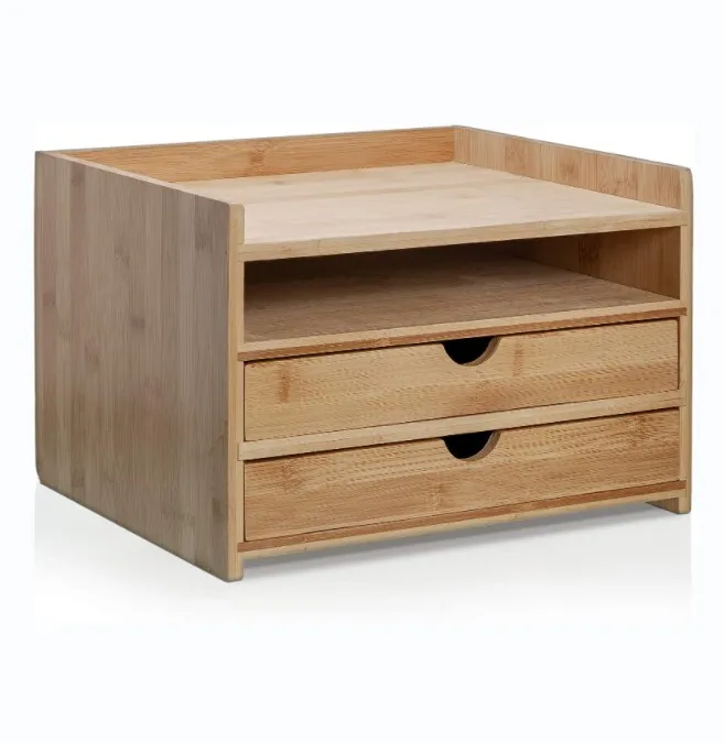 3-х уровневая бамбук Настольный органайзер для стола, аксессуары для рабочего стола с нами и принтом в виде надписей, размер ящики для дома или офиса