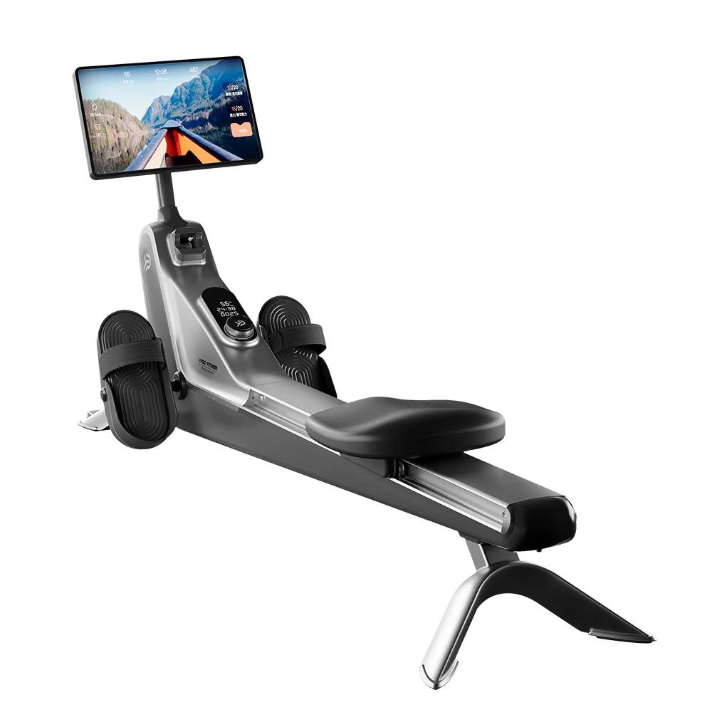 YPOO smart rowing machine home indoor air rower magnetic control HD touch screen with YPOOFIT APP China OEM factory