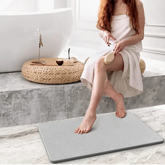 Diatomite Mat with Non-Slip Bath Stone Mats for Bathroom Shower Floor
