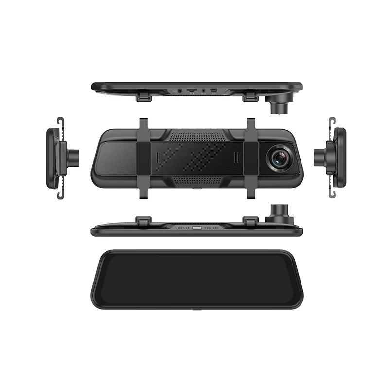 10 inch Touch Screen Rearview Mirror Streaming Video Dual Camera Dash cam 1080P Car DVR