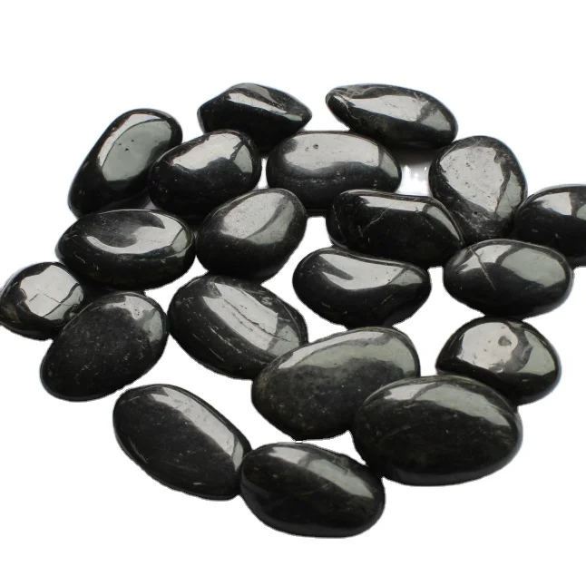 River Rock 1 inch to 2 inch 20 lb Medium Black Super Polished Pebbles