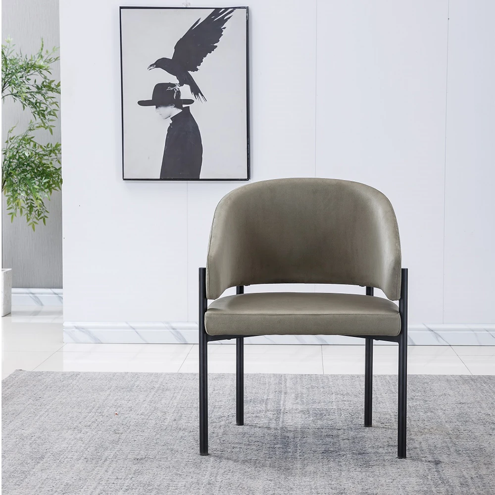 Home Furniture Nordic Luxury Modern Design Upholstered Soft green Fabric Velvet Restaurant Dining Room Chairs For Restaurant